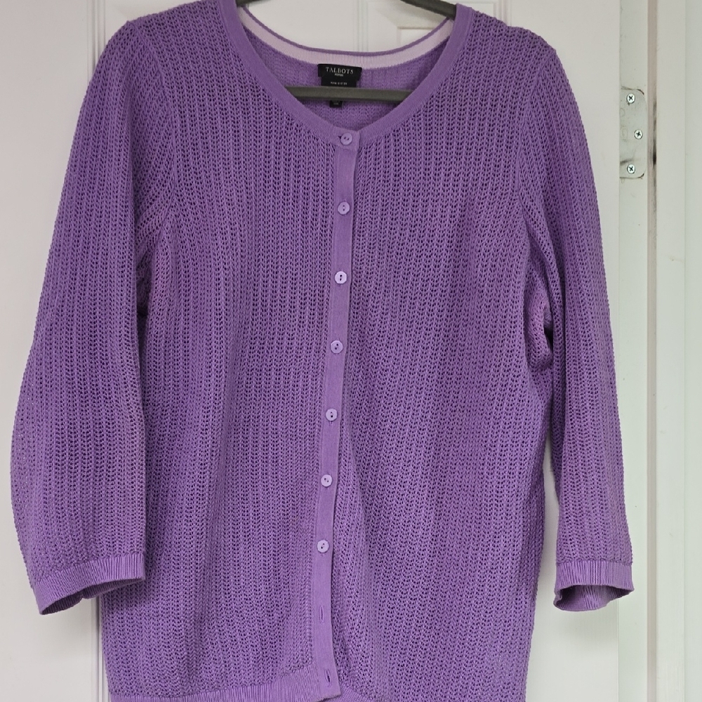 NWOT - Talbot's Open Weave Cardigan Sweater - Perfect For Easter
